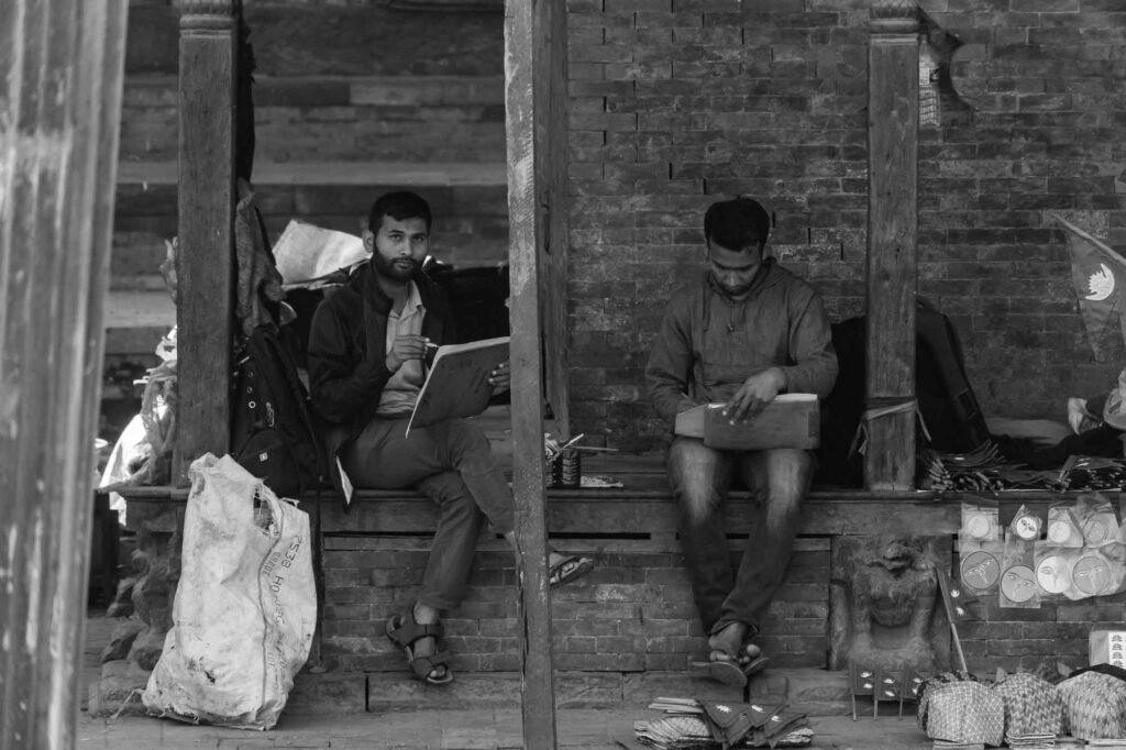 Artist capturing moments.