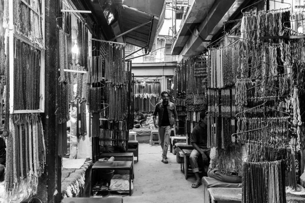 Jewelry shop in market.