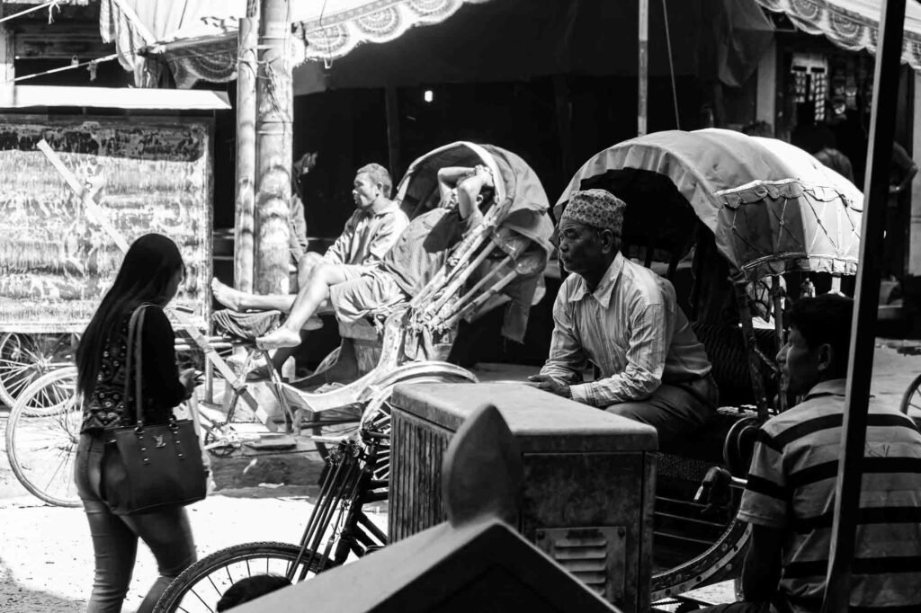 Rickshaws owner waiting for the customer.