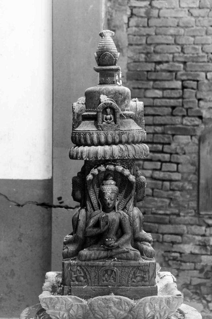 Hindu god Bishnu's sculpture.