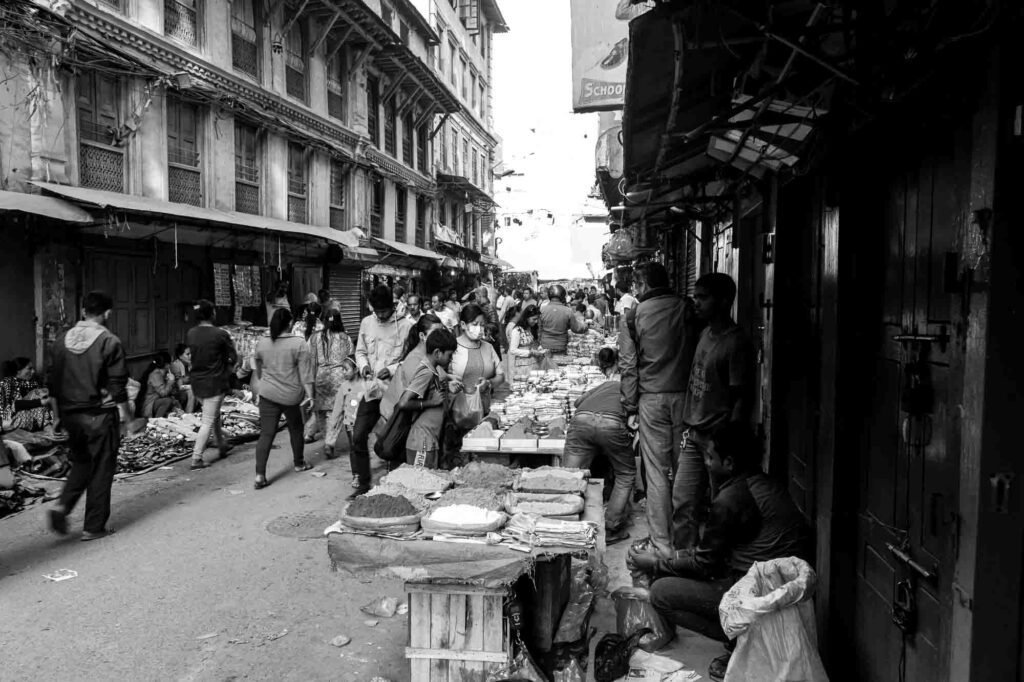Asan street of Kathmandu valley.