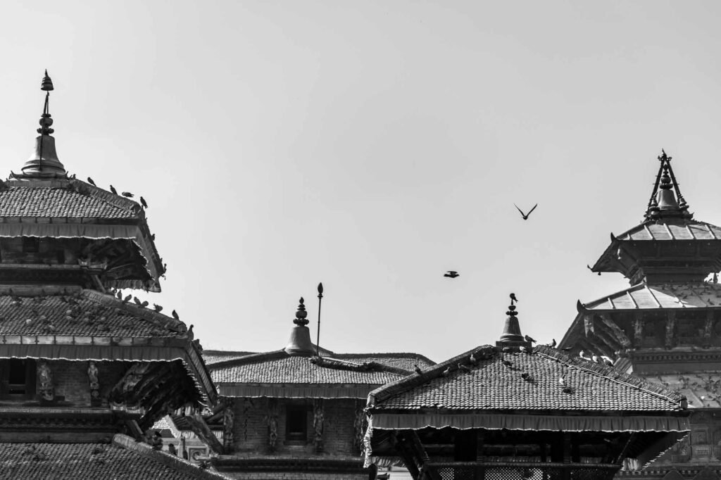 Roofs of 4 temples.