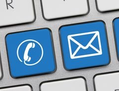 Phone and envelop icon on keypad.