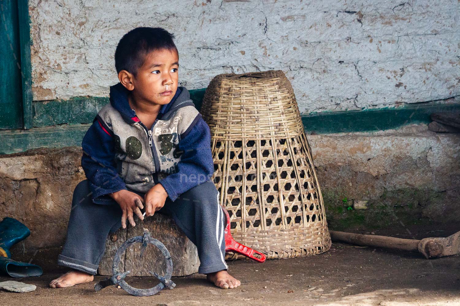 Boy with a Bamboo Basket