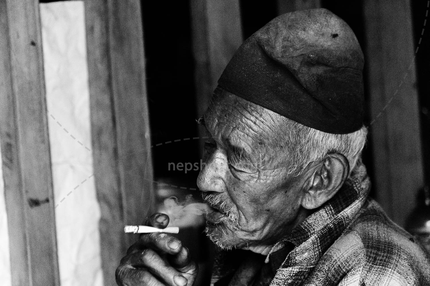 Old Man Smoking