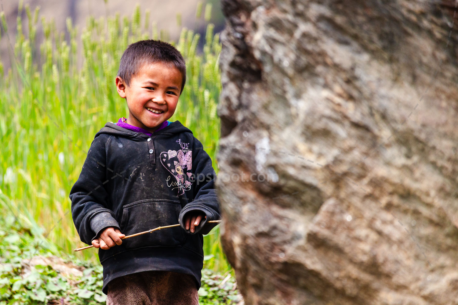 Smiling Boy in the Field
